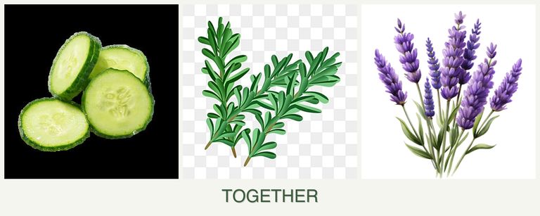 Can you plant cucumbers, rosemary and lavender together?