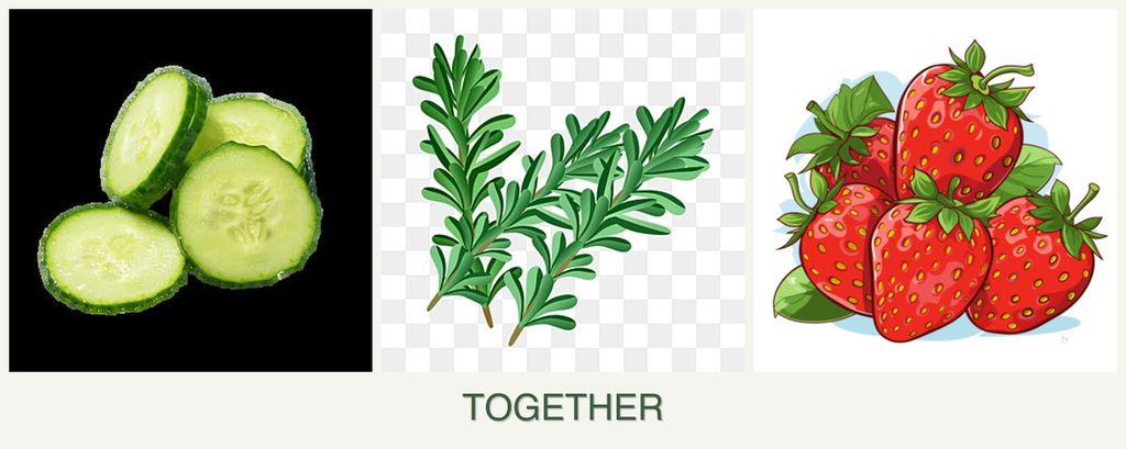 Can you plant cucumbers, rosemary and strawberries together?