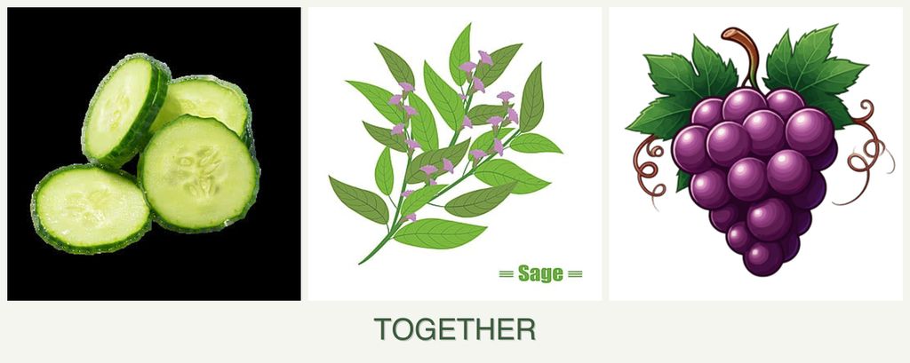Can you plant cucumbers, sage and grapes together?