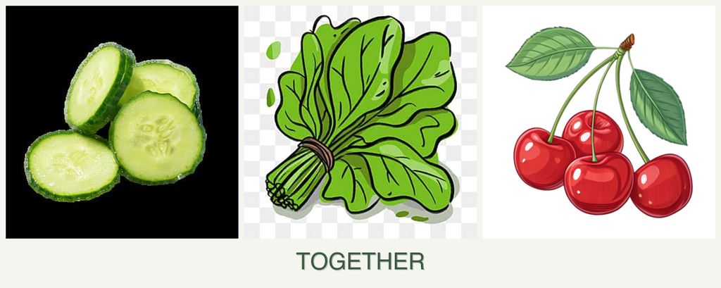 Can you plant cucumbers, spinach and cherries together?