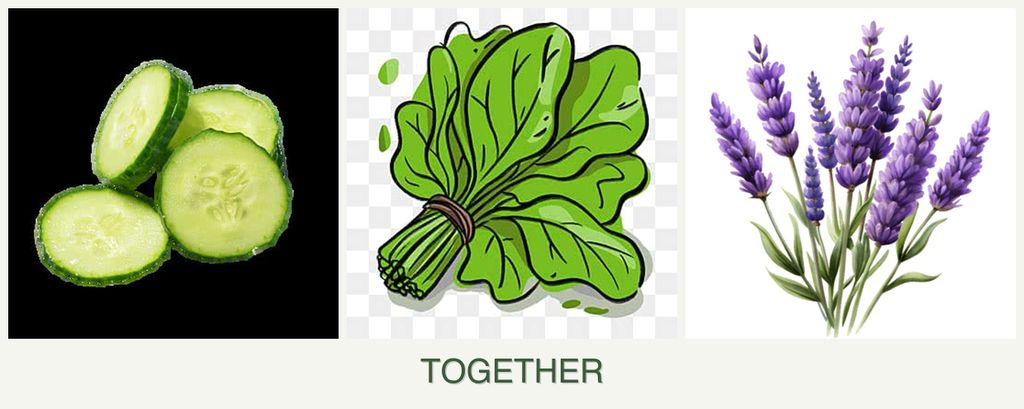 Can you plant cucumbers, spinach and lavender together?