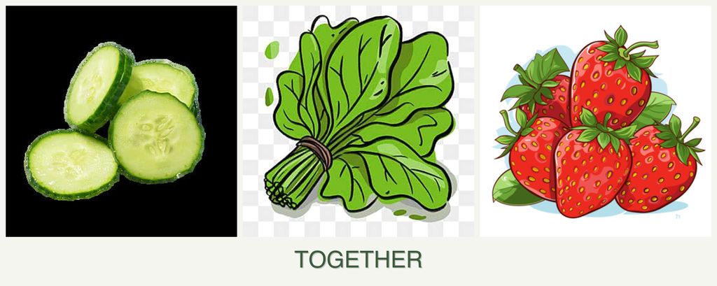 Can you plant cucumbers, spinach and strawberries together?