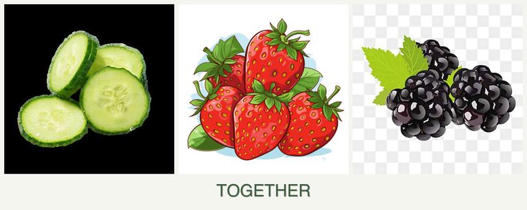 Can you plant cucumbers, strawberries and blackberries together?