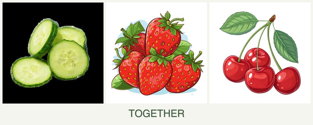 Can you plant cucumbers, strawberries and cherries together?