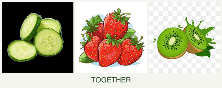 Can you plant cucumbers, strawberries and kiwi together?