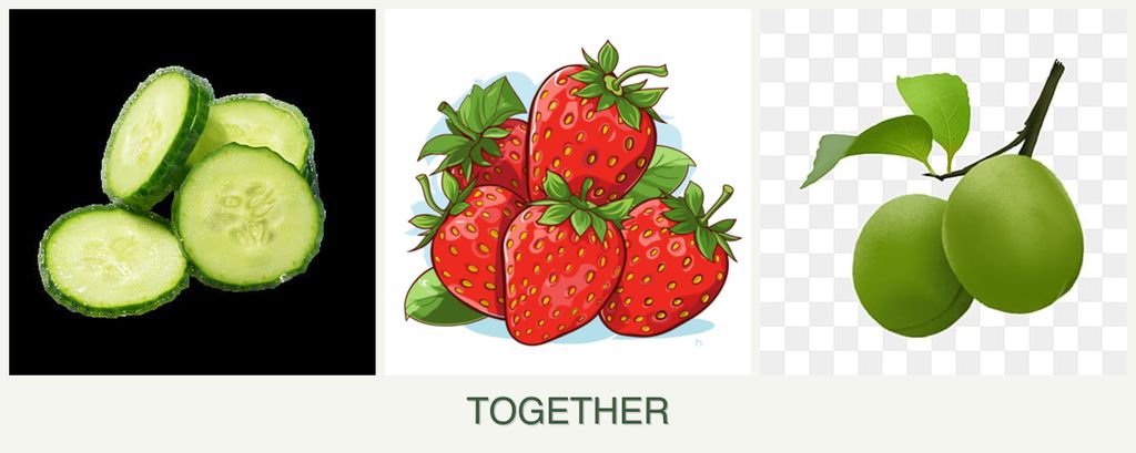 Can you plant cucumbers, strawberries and plums together?