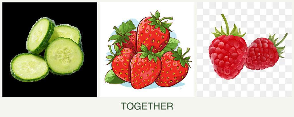 Can you plant cucumbers, strawberries and raspberries together?