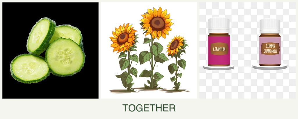 Can you plant cucumbers, sunflowers and geraniums together?