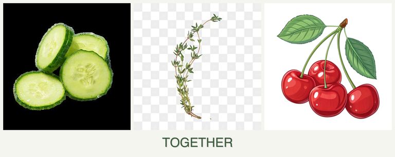 Can you plant cucumbers, thyme and cherries together?