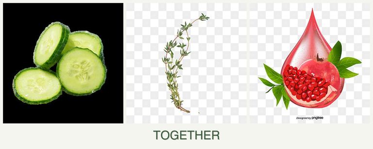 Can you plant cucumbers, thyme and pomegranates together?