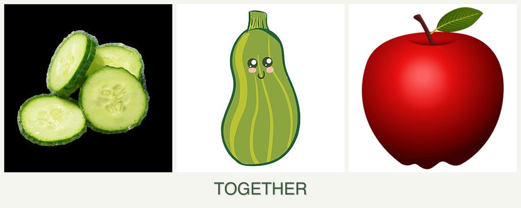Can you plant cucumbers, zucchini and apples together?