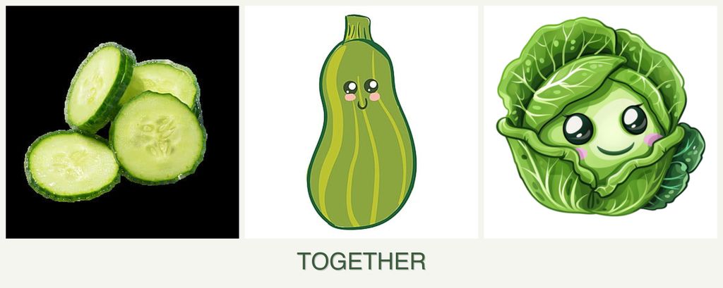 Can you plant cucumbers, zucchini and cabbage together?