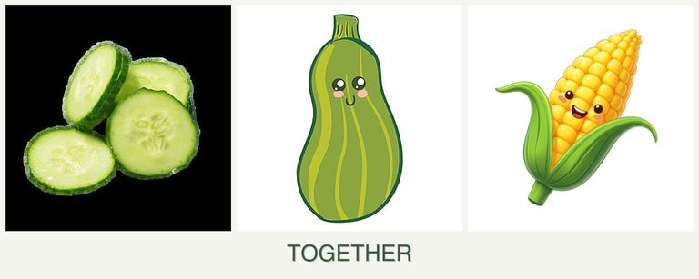 Can you plant cucumbers, zucchini and corn together?