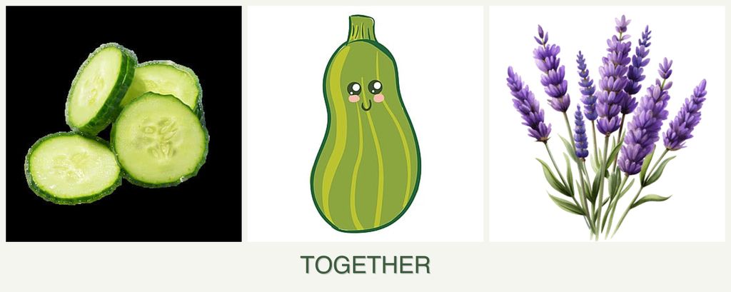 Can you plant cucumbers, zucchini and lavender together?
