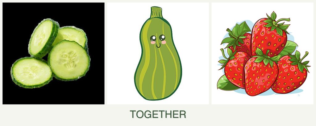 Can you plant cucumbers, zucchini and strawberries together?