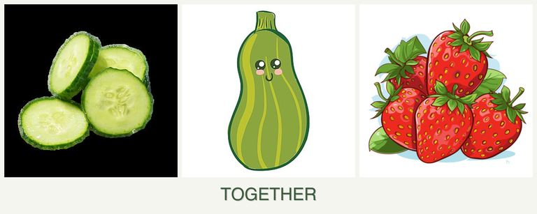 Can you plant cucumbers, zucchini and strawberries together?