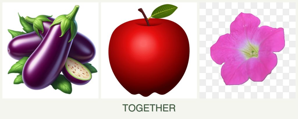 Can you plant eggplant, apples and petunias together?