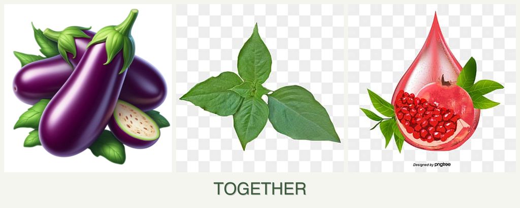 Can you plant eggplant, basil and pomegranates together?