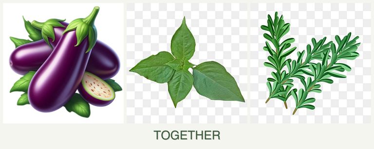 Can you plant eggplant, basil and rosemary together?
