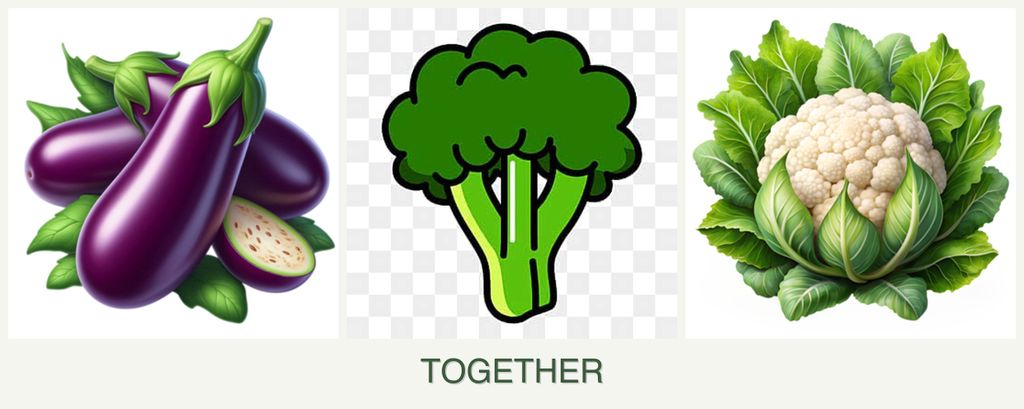 Can you plant eggplant, broccoli and cauliflower together?