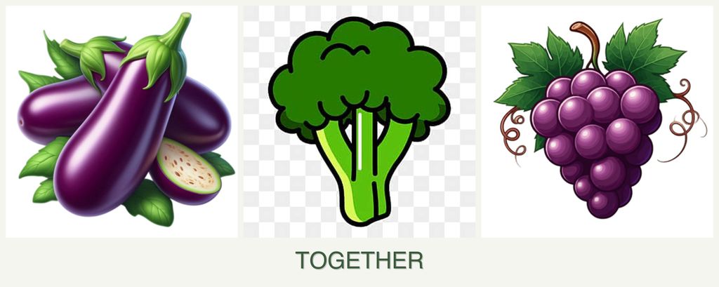 Can you plant eggplant, broccoli and grapes together?