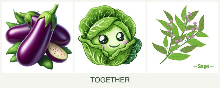 Can you plant eggplant, cabbage and sage together?