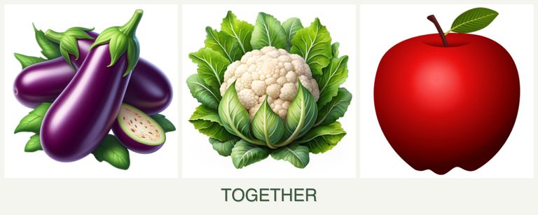 Can you plant eggplant, cauliflower and apples together?