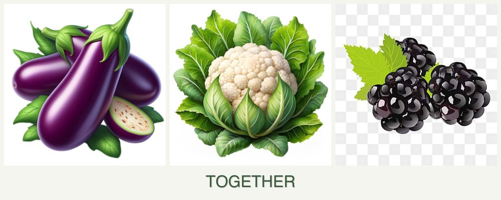 Can you plant eggplant, cauliflower and blackberries together?