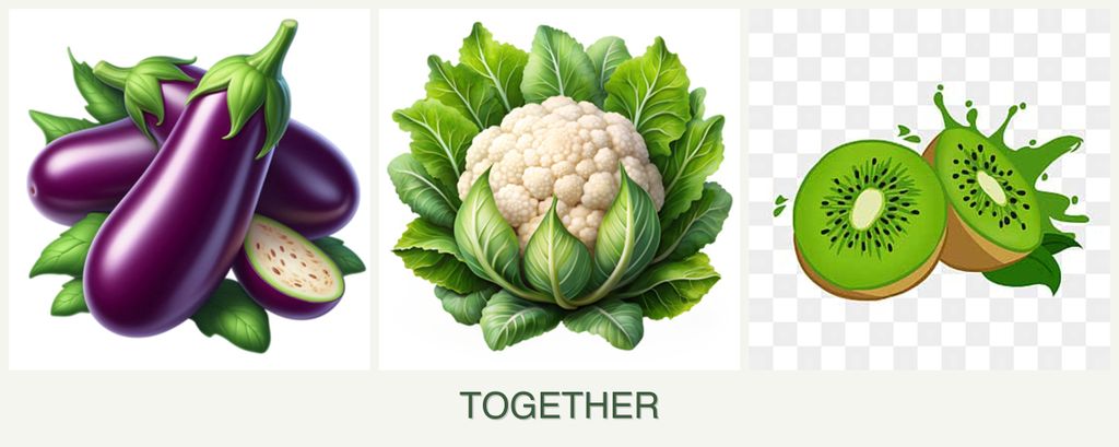 Can you plant eggplant, cauliflower and kiwi together?