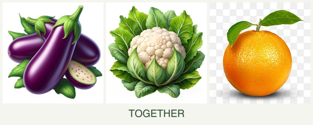 Can you plant eggplant, cauliflower and oranges together?