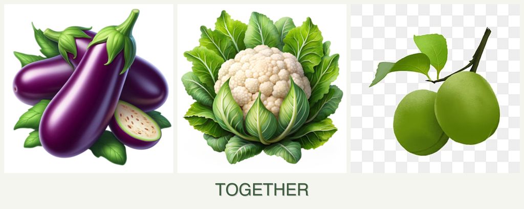 Can you plant eggplant, cauliflower and plums together?