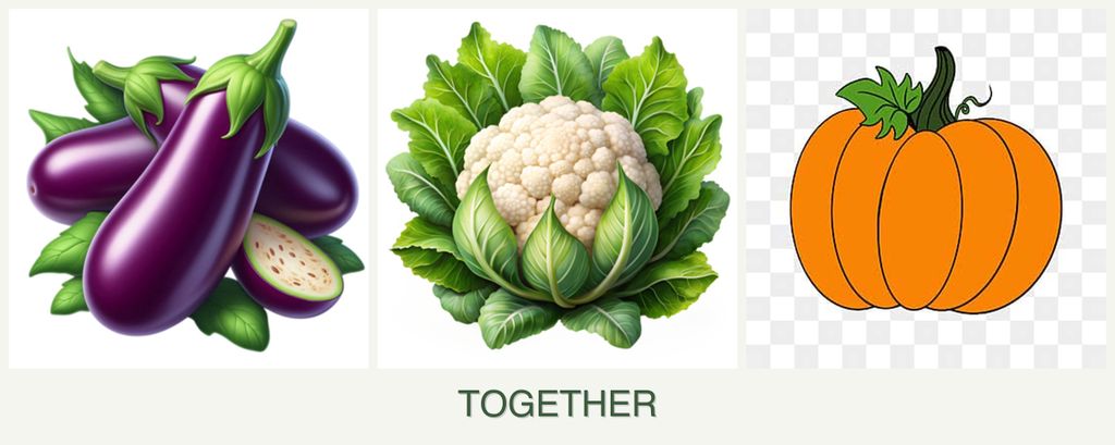 Can you plant eggplant, cauliflower and pumpkin together?