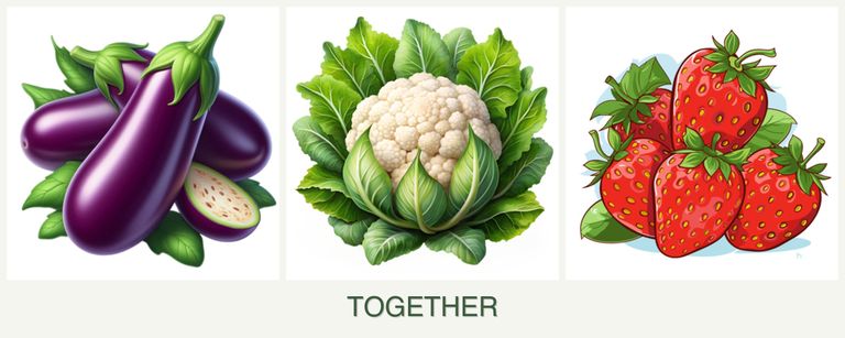 Can you plant eggplant, cauliflower and strawberries together?