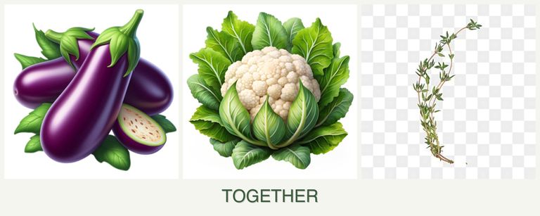 Can you plant eggplant, cauliflower and thyme together?