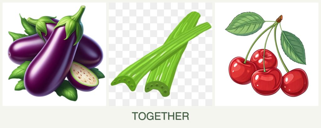 Can you plant eggplant, celery and cherries together?