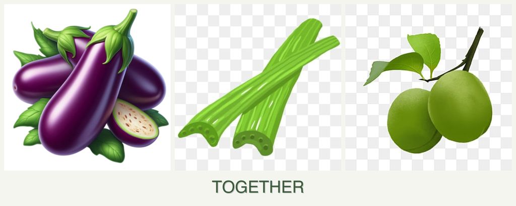 Can you plant eggplant, celery and plums together?