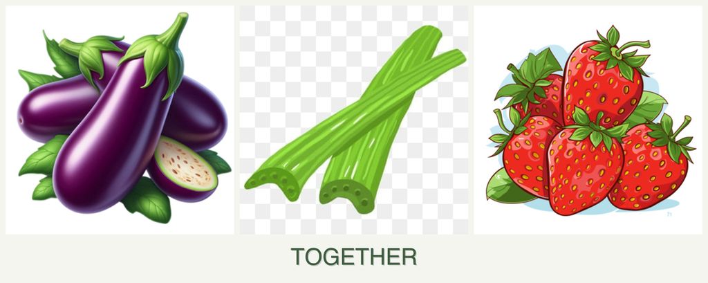 Can you plant eggplant, celery and strawberries together?