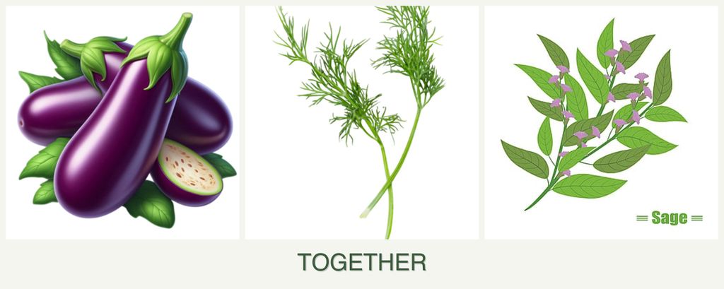 Can you plant eggplant, dill and sage together?