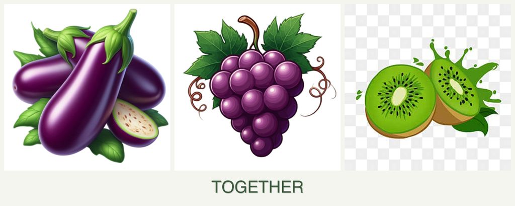 Can you plant eggplant, grapes and kiwi together?