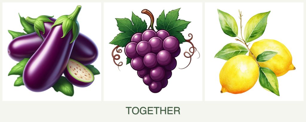Can you plant eggplant, grapes and lemons together?