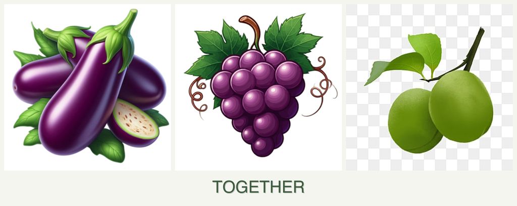 Can you plant eggplant, grapes and plums together?