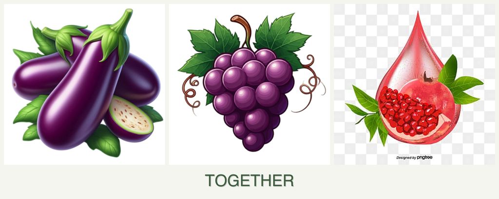 Can you plant eggplant, grapes and pomegranates together?