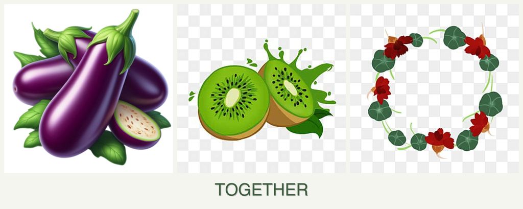 Can you plant eggplant, kiwi and nasturtiums together?