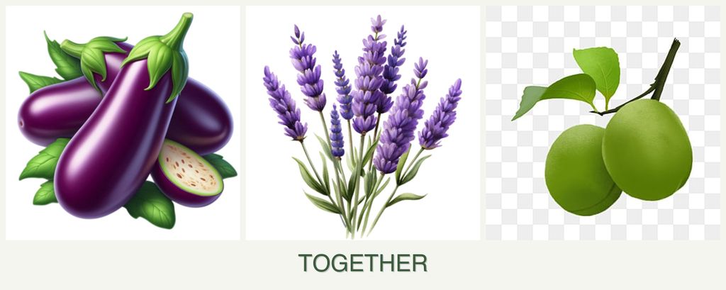 Can you plant eggplant, lavender and plums together?