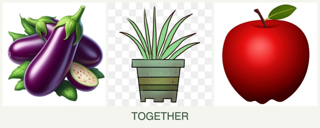 Can you plant eggplant, lemongrass and apples together?