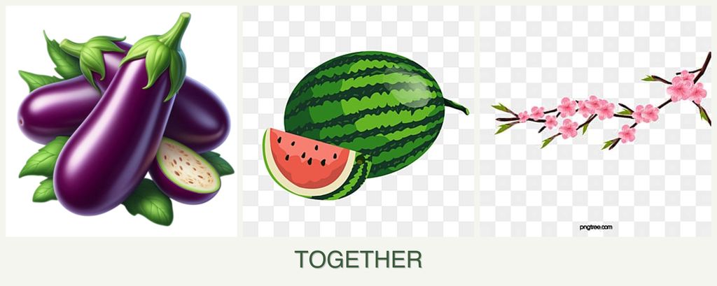 Can you plant eggplant, melons and peaches together?