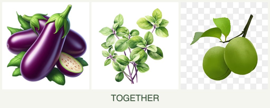 Can you plant eggplant, oregano and plums together?