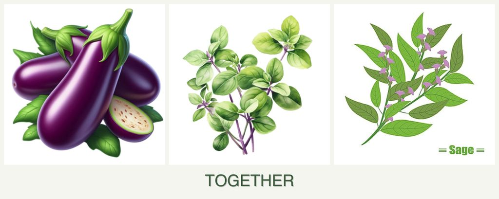 Can you plant eggplant, oregano and sage together?