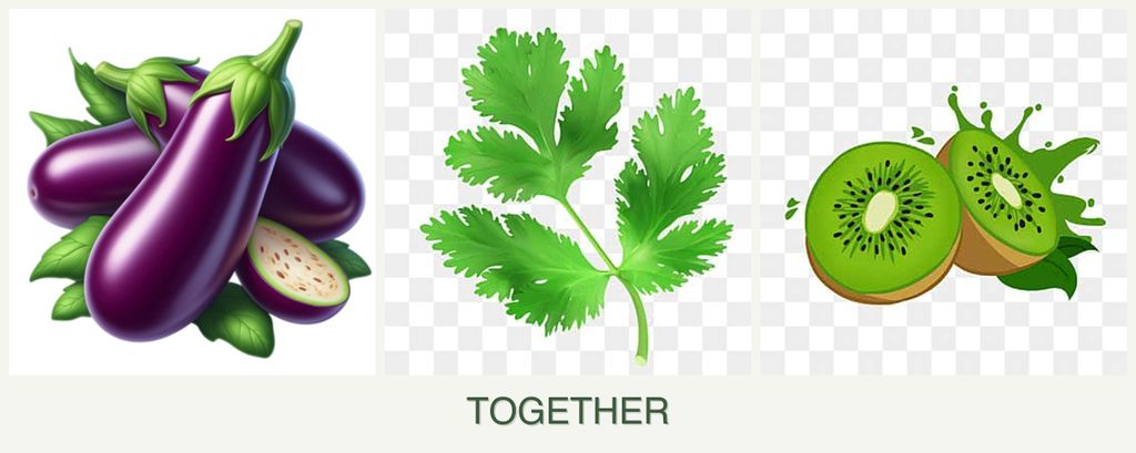 Can you plant eggplant, parsley and kiwi together?