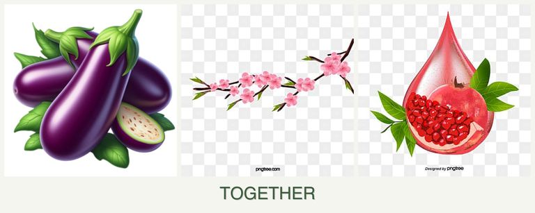 Can you plant eggplant, peaches and pomegranates together?
